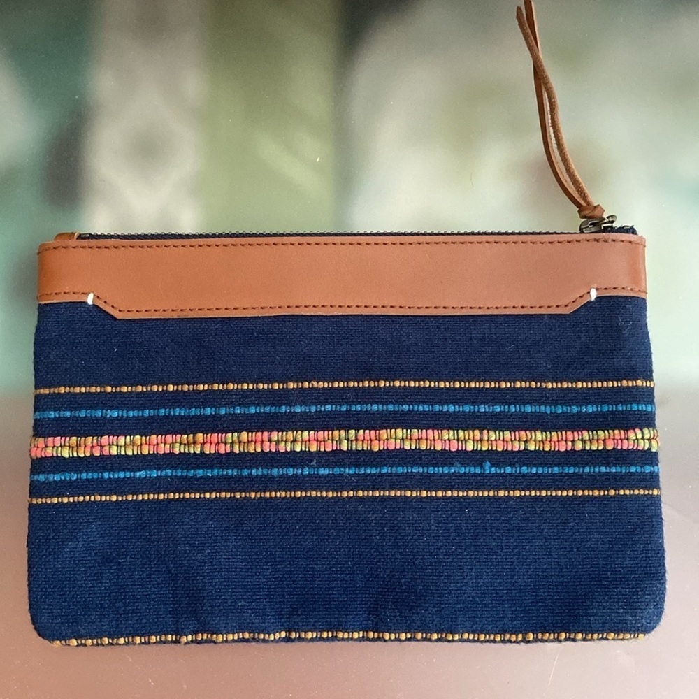 Feed Project- Artisan Navy Zip Pouch - Picture 4 of 8